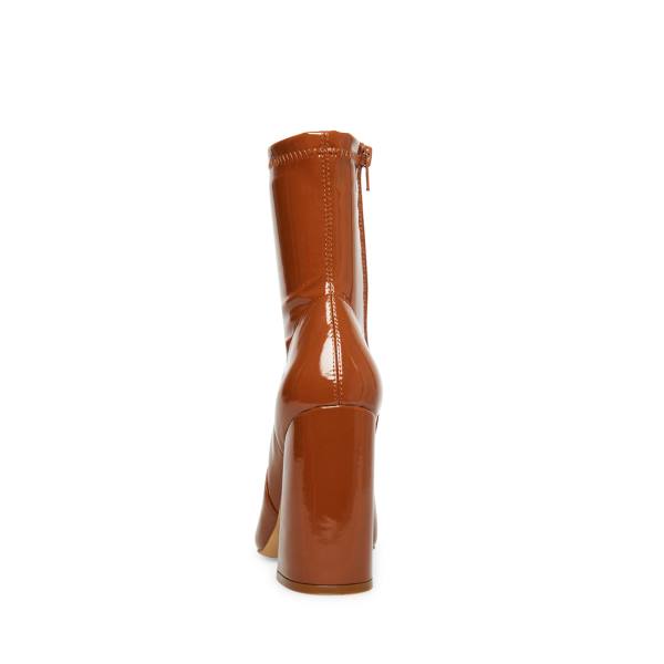 Dámské Nízké Kozačky Steve Madden Slade Cognac Lakovaná Hnědé | SM-290HG