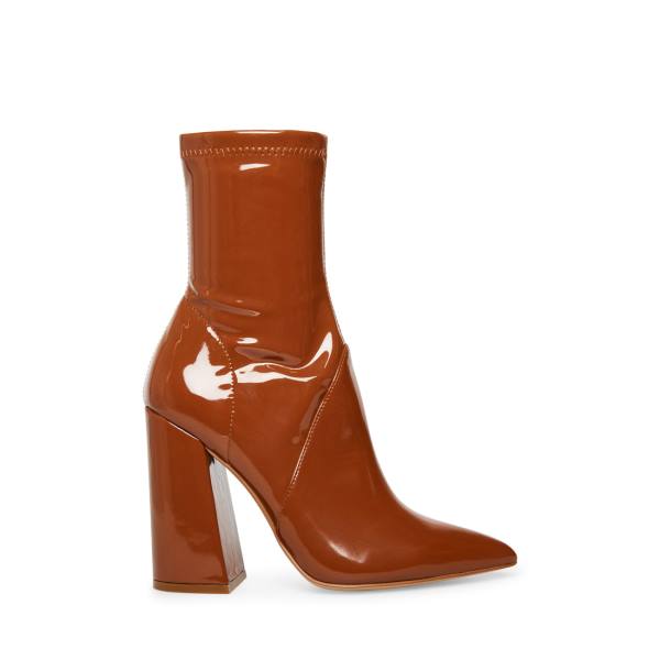 Dámské Nízké Kozačky Steve Madden Slade Cognac Lakovaná Hnědé | SM-290HG