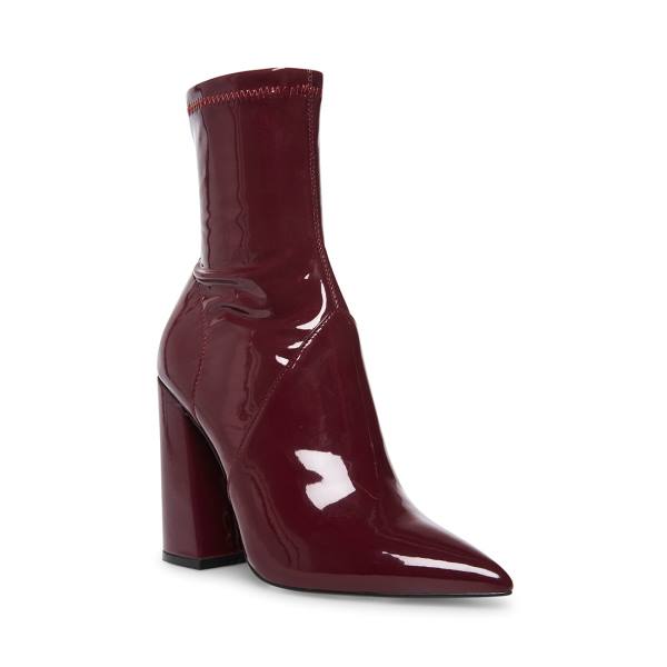 Dámské Nízké Kozačky Steve Madden Slade Burgundy Lakovaná Vínové | SM-465HN