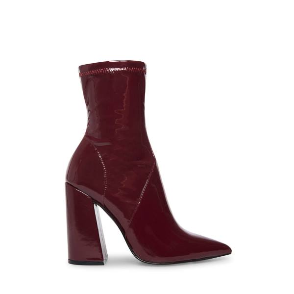 Dámské Nízké Kozačky Steve Madden Slade Burgundy Lakovaná Vínové | SM-465HN