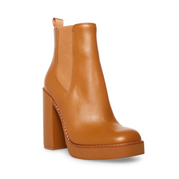 Dámské Nízké Kozačky Steve Madden Triple Cognac Læder Hnědé | SM-760FV