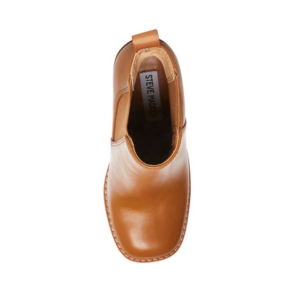 Dámské Nízké Kozačky Steve Madden Triple Cognac Læder Hnědé | SM-760FV