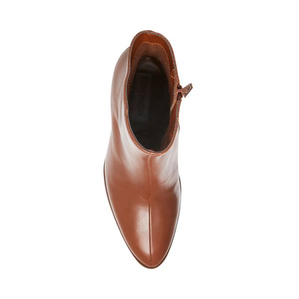 Dámské Nízké Kozačky Steve Madden Trudy Cognac Læder Hnědé | SM-304BV