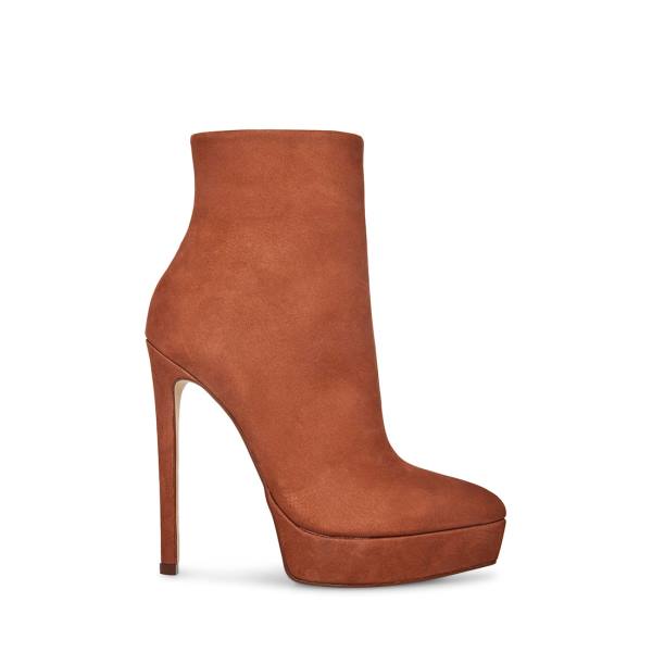 Dámské Nízké Kozačky Steve Madden Velina Nubuck Hnědé | SM-206XH