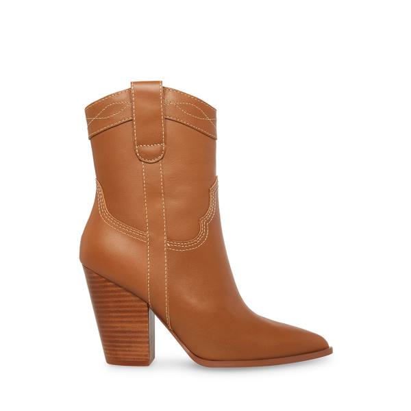 Dámské Nízké Kozačky Steve Madden Westyn Cognac Læder Hnědé | SM-278BX