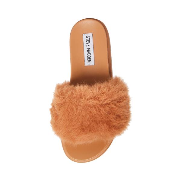 Dámské Pantofle Steve Madden Delphina Tan Hnědé | SM-130YS