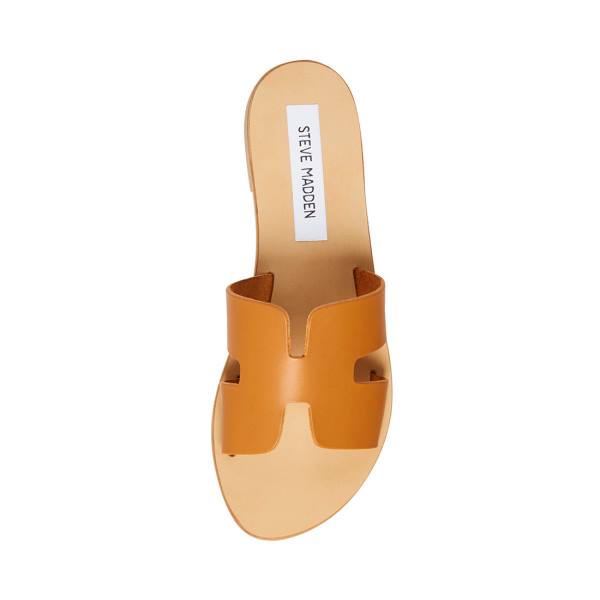 Dámské Sandály Steve Madden Greece Cognac Læder Hnědé | SM-712GX