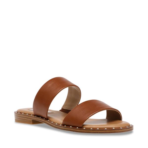 Dámské Sandály Steve Madden Ivara Cognac Læder Hnědé | SM-836SQ