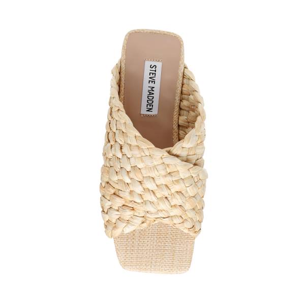 Dámské Sandály Steve Madden Marina Natural Raffia Béžový | SM-217HP