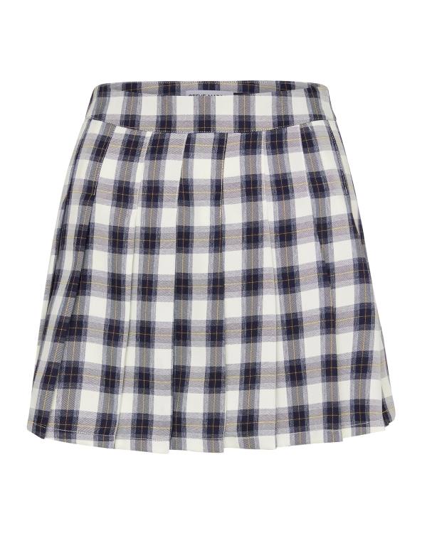 Dámské Sukně Steve Madden Plaid Pleated Mini Tmavě Blankyt | SM-205JQ