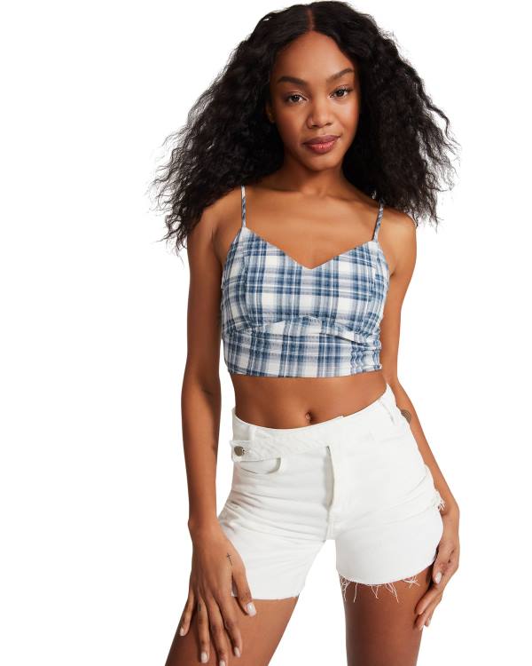 Dámské Topy Steve Madden Checkered Tank Blankyt | SM-710CP