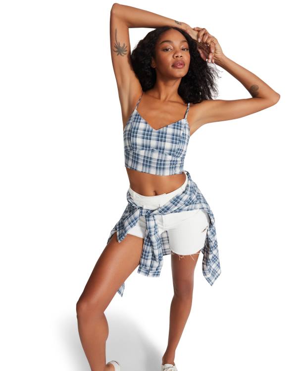 Dámské Topy Steve Madden Checkered Tank Blankyt | SM-710CP