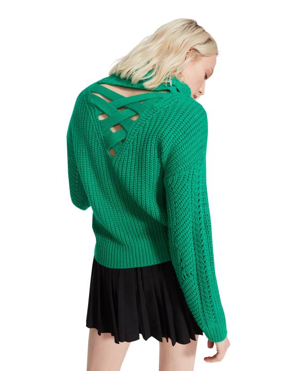 Dámské Topy Steve Madden Cross Back Turtleneck Svetrové Zelene | SM-082VL