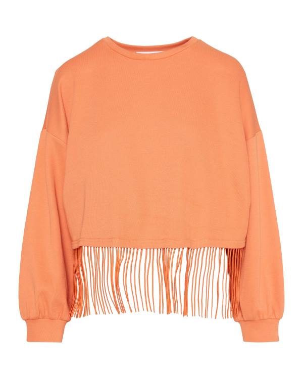 Dámské Topy Steve Madden Fringe Crew Neck Oranžové | SM-568ZI