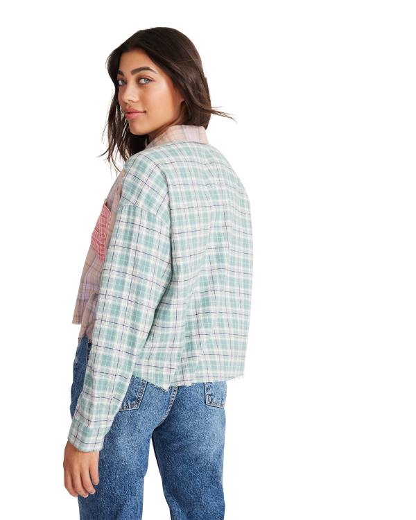 Dámské Topy Steve Madden Mixed Plaid Button Down Růžové Viacfarebný | SM-231FE