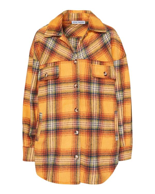 Dámské Topy Steve Madden Plaid Flannel Oranžové | SM-280BL