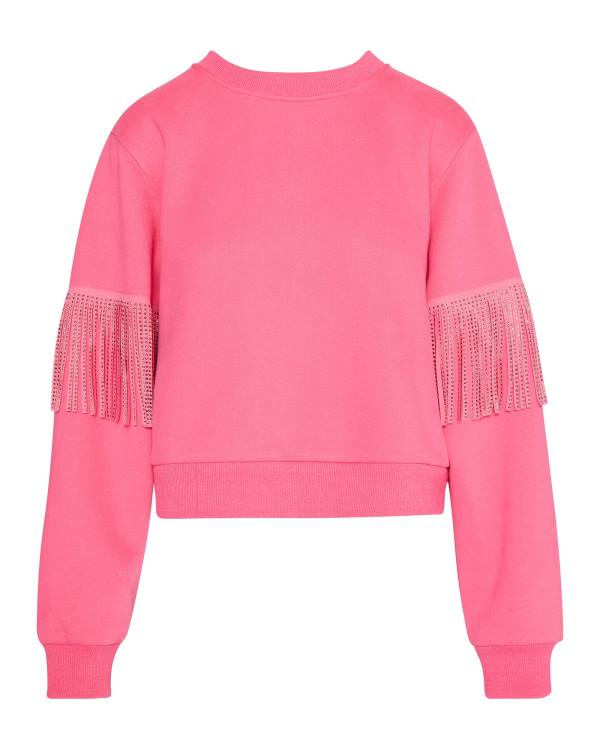 Dámské Topy Steve Madden Rhinestone Fringe Crew Neck Růžové | SM-983WL