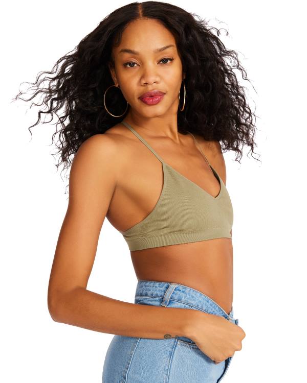 Dámské Topy Steve Madden Roo Mesh Bralette Olivy Zelené | SM-417FL