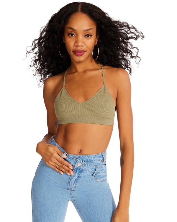 Dámské Topy Steve Madden Roo Mesh Bralette Olivy Zelené | SM-417FL