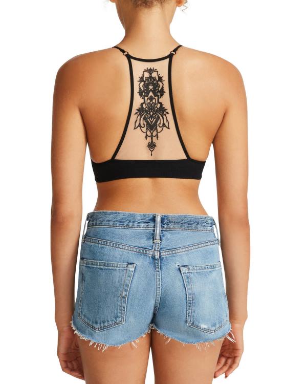 Dámské Topy Steve Madden The Ella Mesh Bralette Černé | SM-463GB