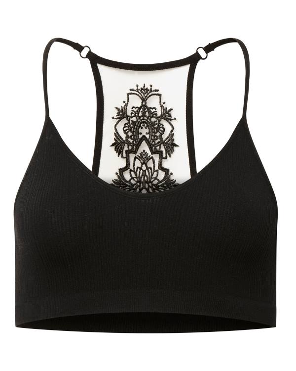 Dámské Topy Steve Madden The Ella Mesh Bralette Černé | SM-463GB