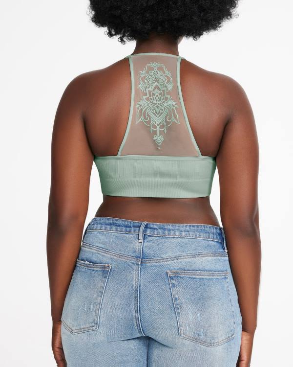 Dámské Topy Steve Madden The Ella Mesh Bralette Sage Plus Zelene | SM-573LP