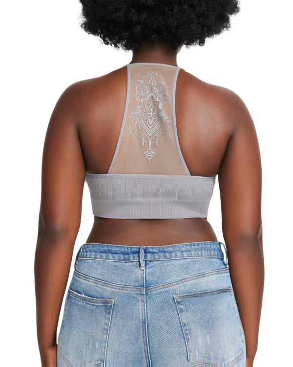 Dámské Topy Steve Madden The Ella Mesh Bralette Plus Šedé | SM-582DU