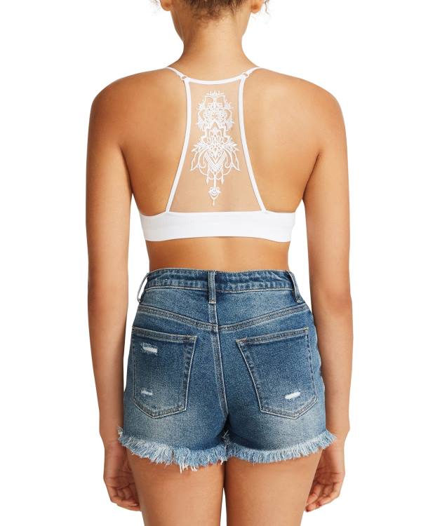 Dámské Topy Steve Madden The Ella Mesh Bralette Bílé | SM-794HR