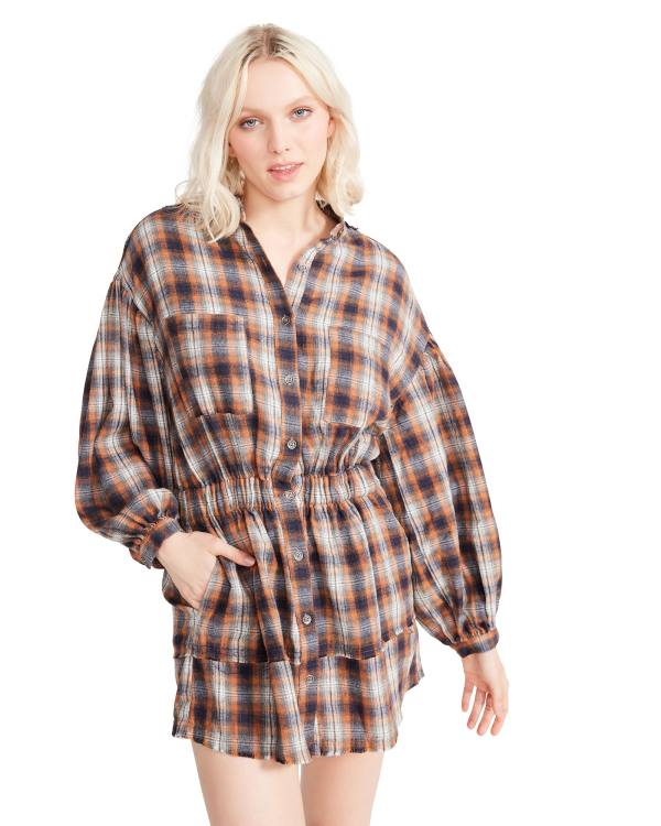 Dámské Šaty Steve Madden Plaid Blankyt Viacfarebný | SM-056SB