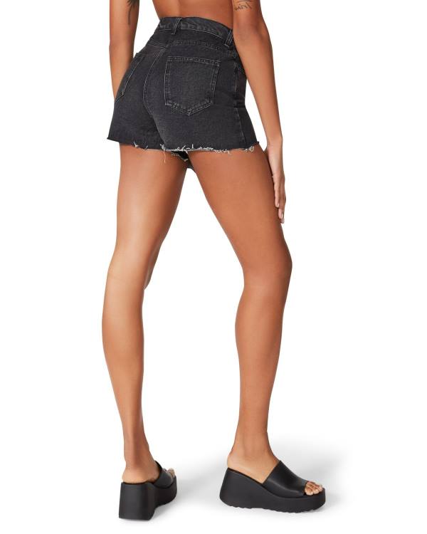 Dámské Šortky Steve Madden Black Denim Skort Černé | SM-508ZN