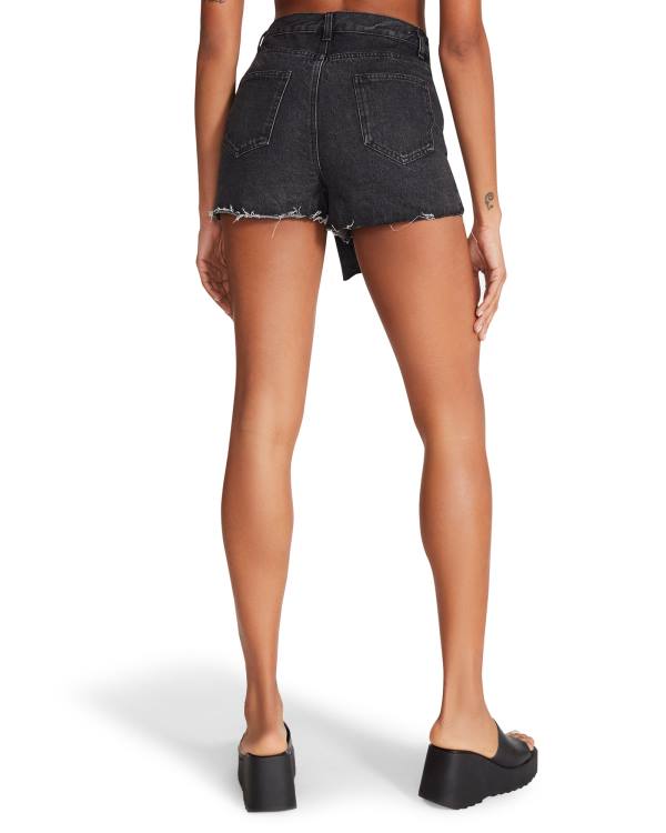 Dámské Šortky Steve Madden Black Denim Skort Černé | SM-508ZN