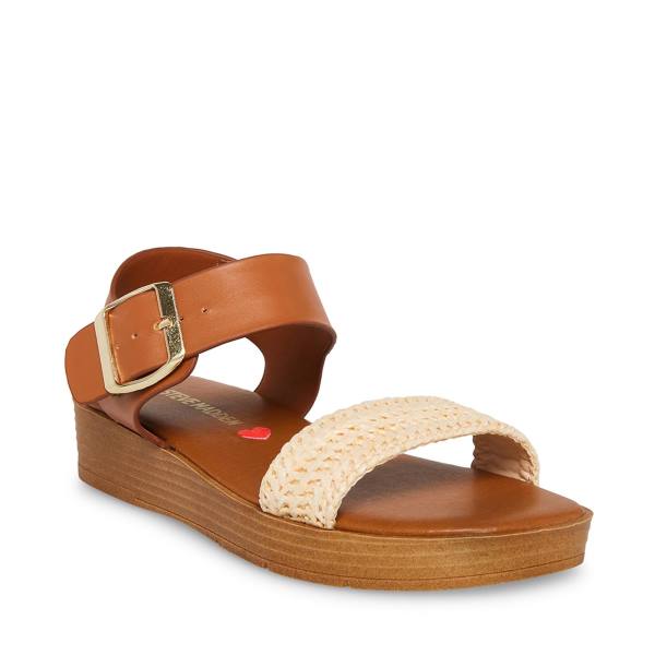 Dětské Sandály Steve Madden Jdestind Raffia Hnědé | SM-049TS