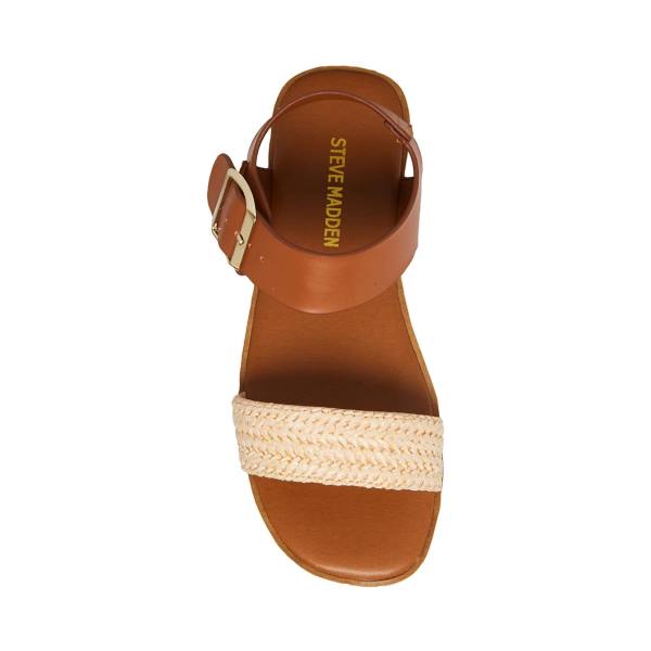 Dětské Sandály Steve Madden Jdestind Raffia Hnědé | SM-049TS