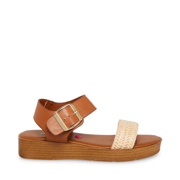 Dětské Sandály Steve Madden Jdestind Raffia Hnědé | SM-049TS