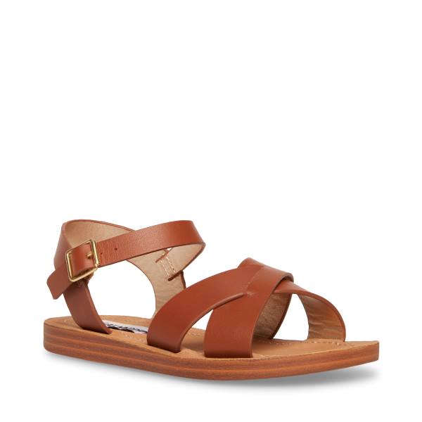 Dětské Sandály Steve Madden Jleague Cognac Hnědé | SM-598AY