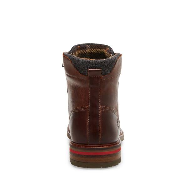 Pánské Boty Steve Madden Millennium Cognac Læder Hnědé | SM-024DJ