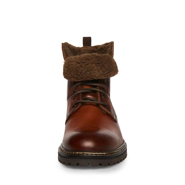 Pánské Boty Steve Madden Strategyy Cognac Læder Hnědé | SM-037XA