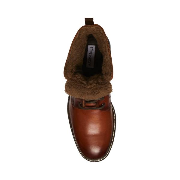 Pánské Boty Steve Madden Strategyy Cognac Læder Hnědé | SM-037XA