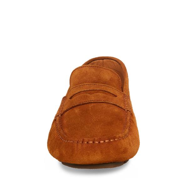 Pánské Loafers Steve Madden Italo Cognac Semišové Hnědé | SM-186TJ