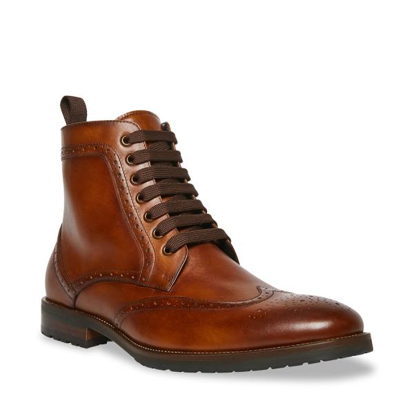 Pánské Nízké Kozačky Steve Madden Tilman Tan Læder Hnědé | SM-139SQ