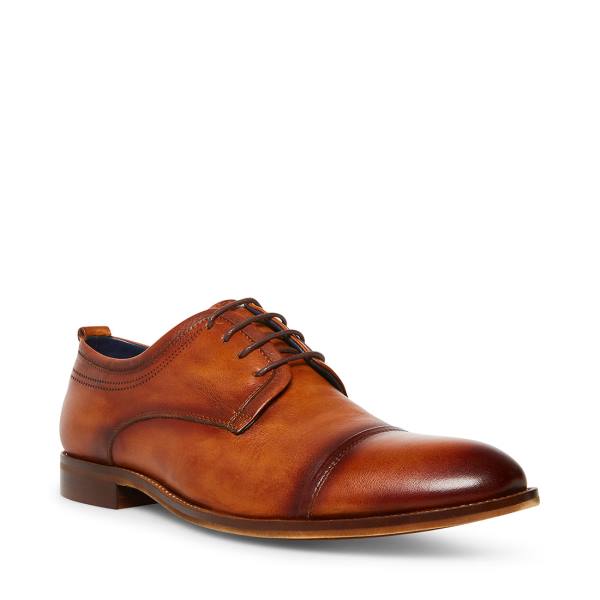 Pánské Společenské Boty Steve Madden Doak Cognac Læder Hnědé | SM-675UZ