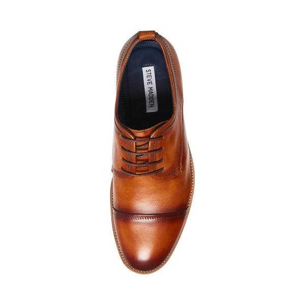 Pánské Společenské Boty Steve Madden Doak Cognac Læder Hnědé | SM-675UZ