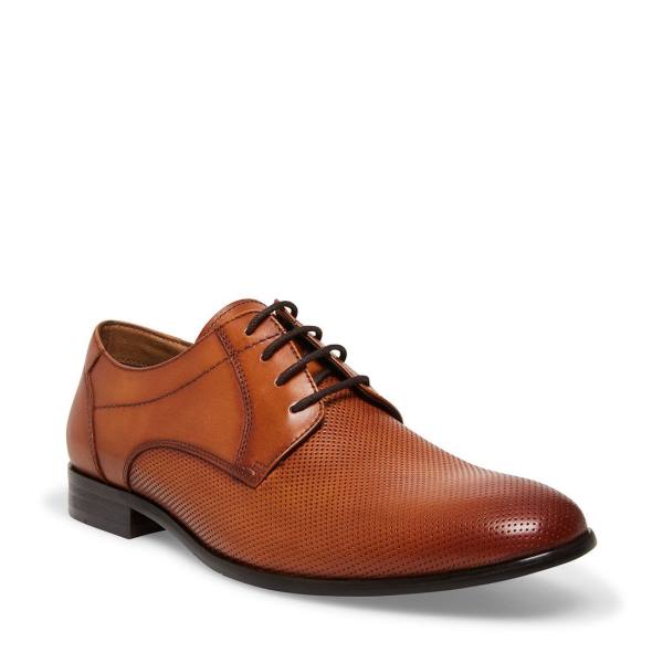 Pánské Společenské Boty Steve Madden Perris Cognac Læder Hnědé | SM-925EB