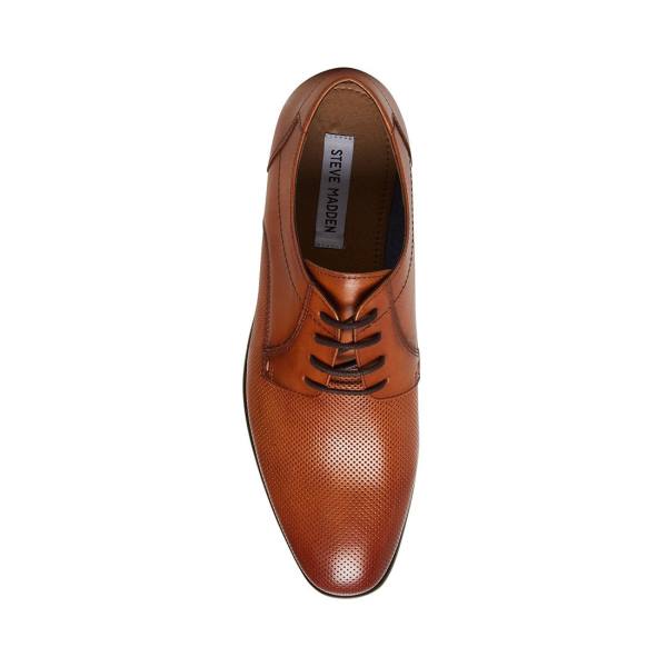 Pánské Společenské Boty Steve Madden Perris Cognac Læder Hnědé | SM-925EB