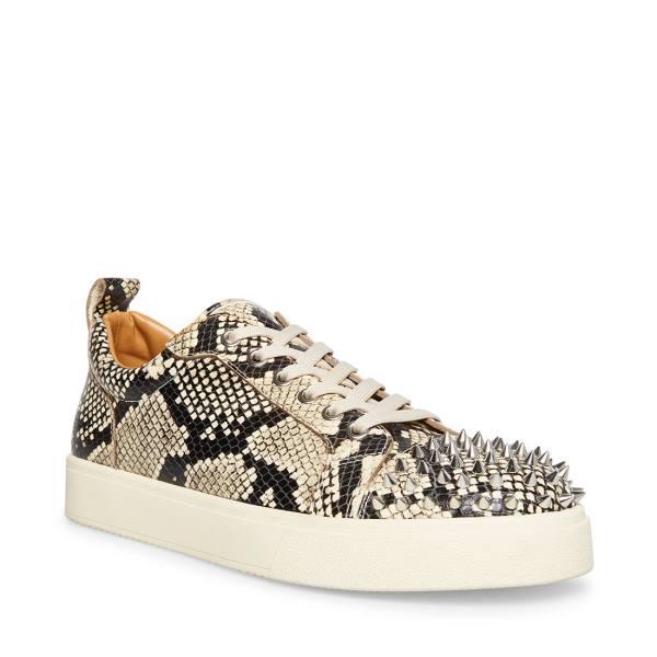 Pánské Tenisky Steve Madden Portall Natural Snake Béžový Hadí Kůže | SM-471HX