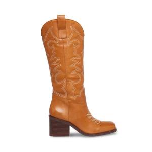 Dámské Boty Steve Madden Stampede Tan Læder Hnědé | SM-936KE