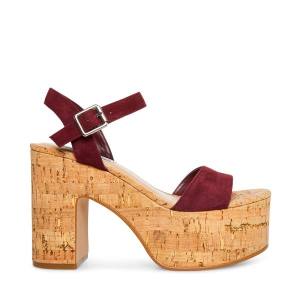 Dámské Lodičky Steve Madden Amarissa Burgundy Semišové Heel Vínové | SM-709TF