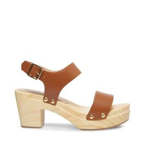 Dámské Lodičky Steve Madden Fabee Cognac Læder Heel Hnědé | SM-024HP