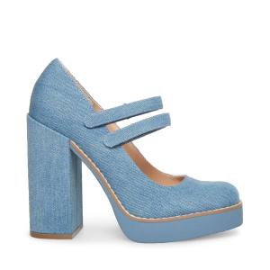 Dámské Lodičky Steve Madden Twice Denim Fabric Heel Blankyt | SM-942HF