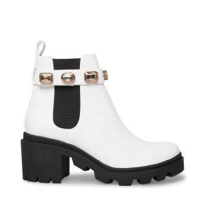 Dámské Nízké Kozačky Steve Madden Amulet Bílé | SM-658LN